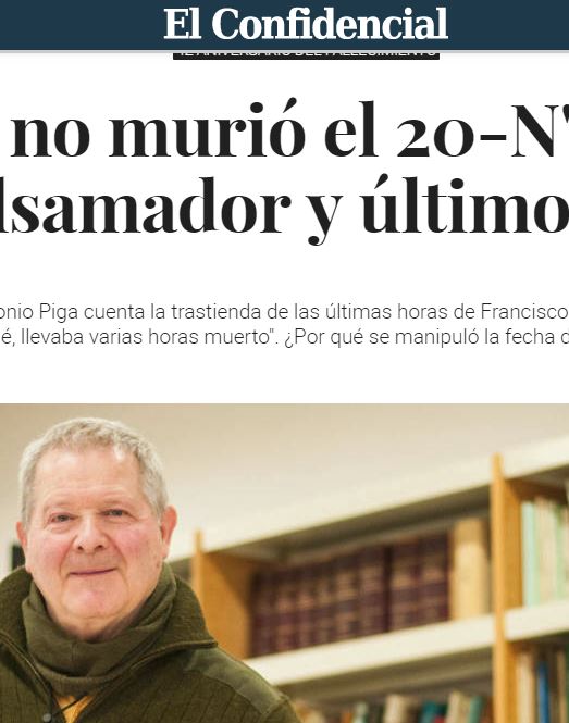 Uno de los embalsamadores de Franco desmonta la coincidencia de su muerte con la de José Antonio